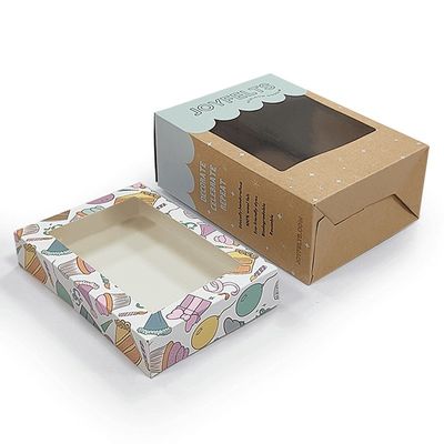 Καφέ χαρτί Kraft Tuck End Box συσκευασία με διαφανή φακέλους παραθύρων PVC