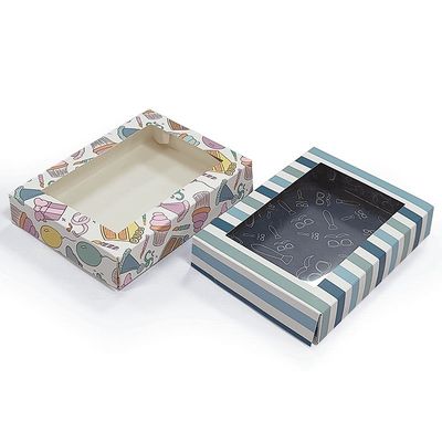 Καφέ χαρτί Kraft Tuck End Box συσκευασία με διαφανή φακέλους παραθύρων PVC