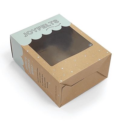 Καφέ χαρτί Kraft Tuck End Box συσκευασία με διαφανή φακέλους παραθύρων PVC