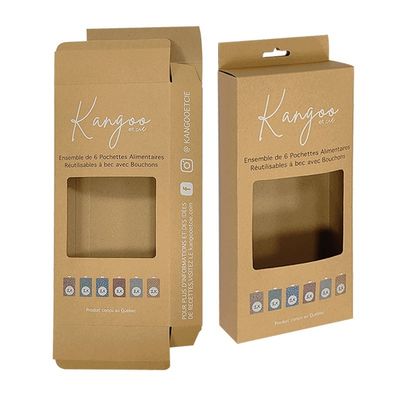 Εμπορική εξαρτημένη οθόνη Tuck Top Box με κροσέ και αναδιπλούμενο hang tab
