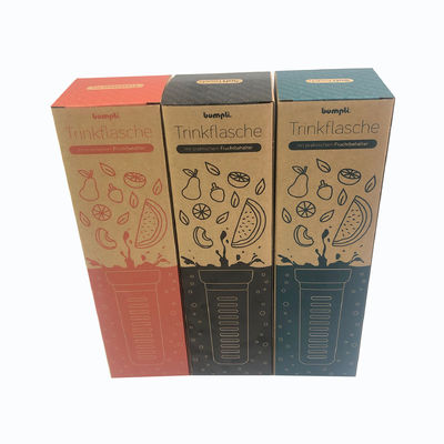 Προσαρμοσμένα Tuck Top Box Μη επικαλυμμένα Kraft E Flute μπουκάλι νερού
