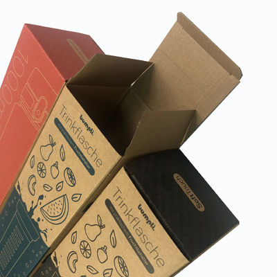 Προσαρμοσμένα Tuck Top Box Μη επικαλυμμένα Kraft E Flute μπουκάλι νερού