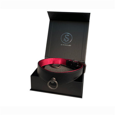 Δείγμα Dongguan Luxury Leather Pet Dog Cat Collar Leashes Προσαρμοσμένο κουτί δώρων συσκευασία