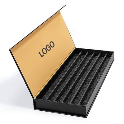 Μαύρο Custom Logo Luxury Gift Packaging Μαγνητικό κουτί με πλαστική επένδυση
