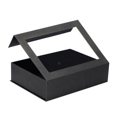 Προσαρμοσμένο Flip Top PVC Παράθυρο Χαρτί Συσκευή Μεγάλο μαγνητικό κλειδωτικό κουτί δώρο με διαφανές καπάκι παράθυρο