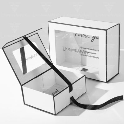 Προσαρμοσμένο Flip Top PVC Παράθυρο Χαρτί Συσκευή Μεγάλο μαγνητικό κλειδωτικό κουτί δώρο με διαφανές καπάκι παράθυρο
