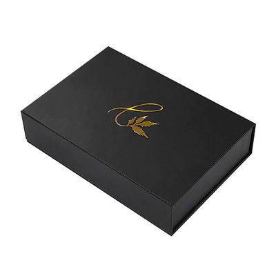 Εταιρεία χονδρικής πώλησης Custom logo μαύρο μαγνητικό μαγνητικό πολυτελή συσκευασία αναδιπλούμενο χαρτί Επιχειρηματικό κουτί δώρο