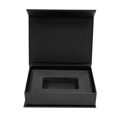 Προσαρμοσμένο λογότυπο Luxury Black Cardboard Smart Watch Magnetic Gift Packaging Box Ατομικό ρολόι με φουσκωτή επένδυση