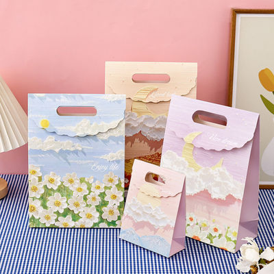 Προσαρμοσμένη Kraft Art Gift Paper Packaging Bag Προσαρμοσμένη Ροζ Μικρή συσκευασία Χειροκίνητη