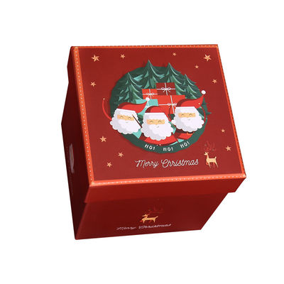 Λούξυ Custom Christmas Style Περιβαλλοντικά φιλική συσκευασία δώρων χαρτόνι Κόκκινο καπάκι κορυφής Χριστουγεννιάτικη κορδέλα Set Box δώρο