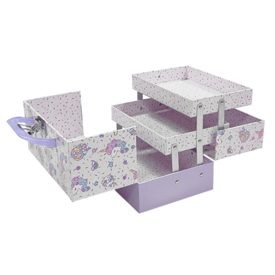 Περιβαλλοντικά φιλικό Custom Kids Toy Gift Box Luxury Rigid Cardboard Suitcase Style με μεταλλικό χερούλι