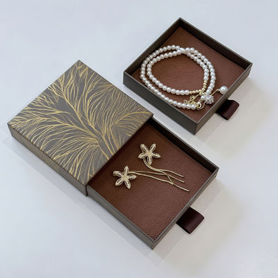 Προσαρμοσμένο λογότυπο Οικολογικό Τυπωμένο Σκληρό Άκαμπτο Ανακυκλωμένο Στυλ Χάρτινη Συσκευασία Χαρτονένιο Συρτάρι κουτί Συρόμενο Για Κοσμήματα