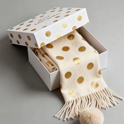 Προσαρμοσμένα πολυτελή χριστουγεννιάτικα κουτιά δώρων από ματ σκληρό χαρτόνι για συσκευασία κασκόλ, φορέματος, εσωρούχων, πουκάμισου, από ανακυκλωμένα ασηπτικά υλικά