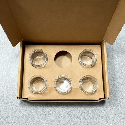 Προσαρμοσμένο Κουτί Δώρου 6-Πακέτων από Χαρτόνι Kraft για Κεριά Αρωματισμού 2 Oz με Χρυσό Φύλλο & Ματ Λαμιναρισμένο Χειρισμό Εκτύπωσης