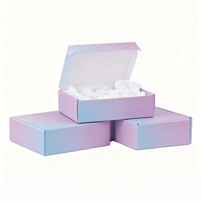 Προσαρμοσμένο βιοδιασπώμενο κυματοειδές χαρτόνι κουτί δώρων μικρά πολυτελή ταχυδρομεία συσκευασία χαρτιά κουτιά