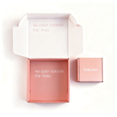 Προσαρμοσμένο διπλώσιμο κυματοειδές ροζ χαρτόκουτο κουτί δώρων Προσαρμοσμένο λογότυπο Συσκευή δέχεται