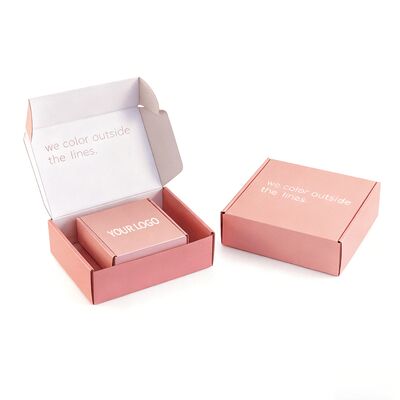 Προσαρμοσμένο διπλώσιμο κυματοειδές ροζ χαρτόκουτο κουτί δώρων Προσαρμοσμένο λογότυπο Συσκευή δέχεται