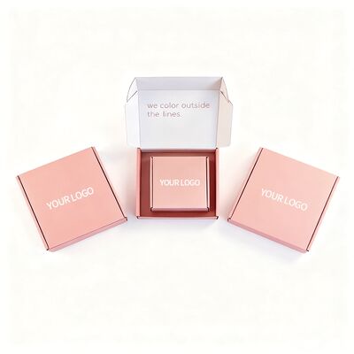 Προσαρμοσμένο διπλώσιμο κυματοειδές ροζ χαρτόκουτο κουτί δώρων Προσαρμοσμένο λογότυπο Συσκευή δέχεται