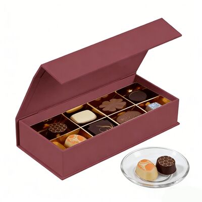 Πολυτελές, φιλικό προς το περιβάλλον, σκληρό χαρτόνι με μαγνητικό κλείσιμο και επίστρωση UV, κουτί δώρου με λογότυπο για συσκευασία σοκολάτας