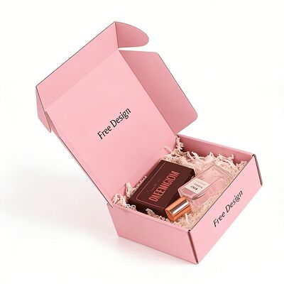 Χονδρικής Προσαρμοσμένα Προσωποποιημένα Τυπωμένα Ροζ Κυματοειδή Χαρτονένια Κουτιά Συσκευασίας Ταχυδρομείου