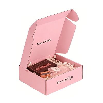 Χονδρικής Προσαρμοσμένα Προσωποποιημένα Τυπωμένα Ροζ Κυματοειδή Χαρτονένια Κουτιά Συσκευασίας Ταχυδρομείου