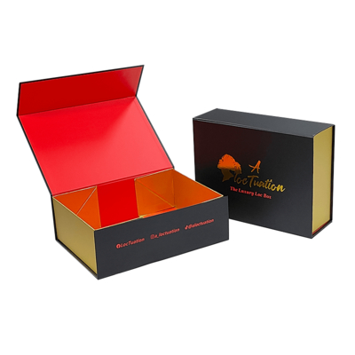 Προνομιακό Custom Logo Luxury Μεγάλο Ματ Ακατέργαστο Χαρτί Καρτόνι Μαύρο Διπλώσιμο Άδειο Μαγνητικό Κουτί ISO9001